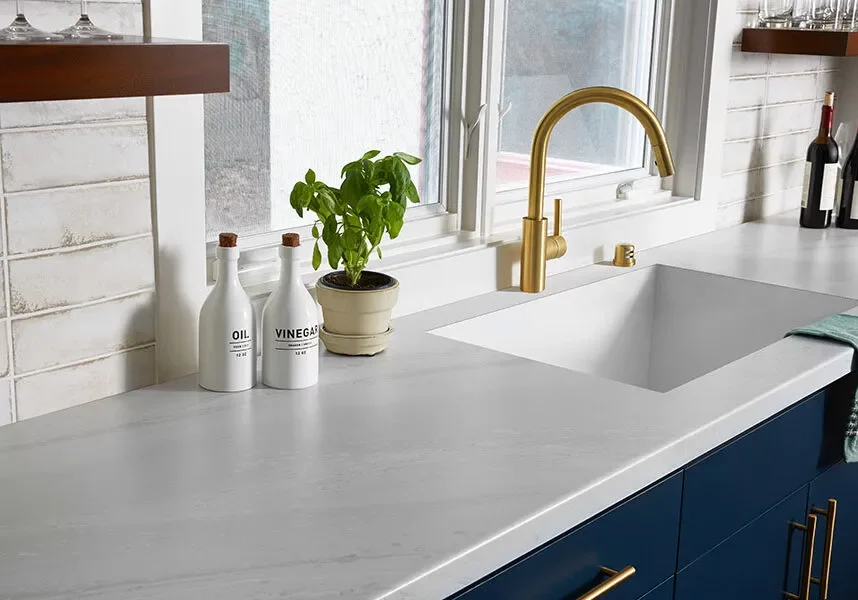 white painted marble-kitchen Countertop | Country Manor Decorating